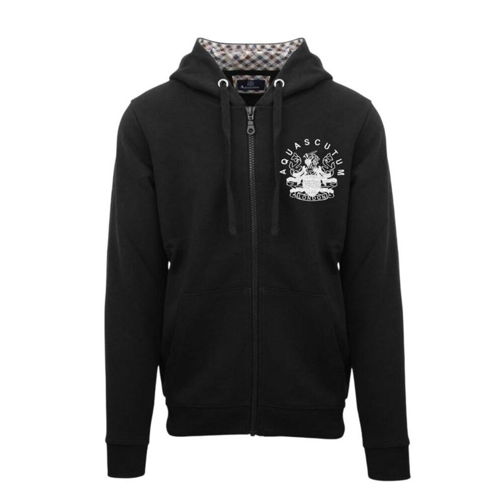 Aquascutum Mens Relaxed Fit Full Zip Hoodie / Black